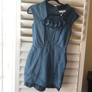 Stunning BCBG Runway Blue Silk Mini Dress